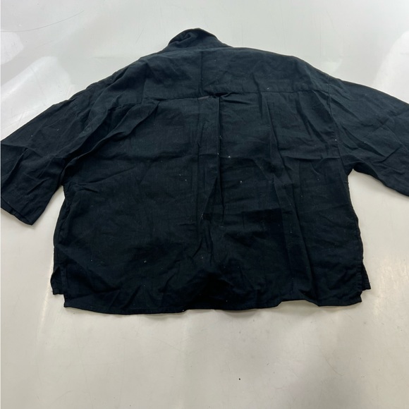 BillaBong women’s black oversized cropped button down shirt S L111-5 - Picture 3 of 6